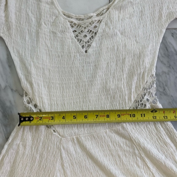 Free People, XS, women’s crochet and knit flared long sleeve boho mini dress EUC - Picture 8 of 11
